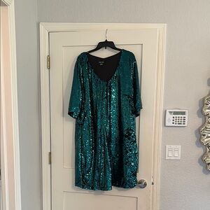 City Chic Green Sequin Mini Dress